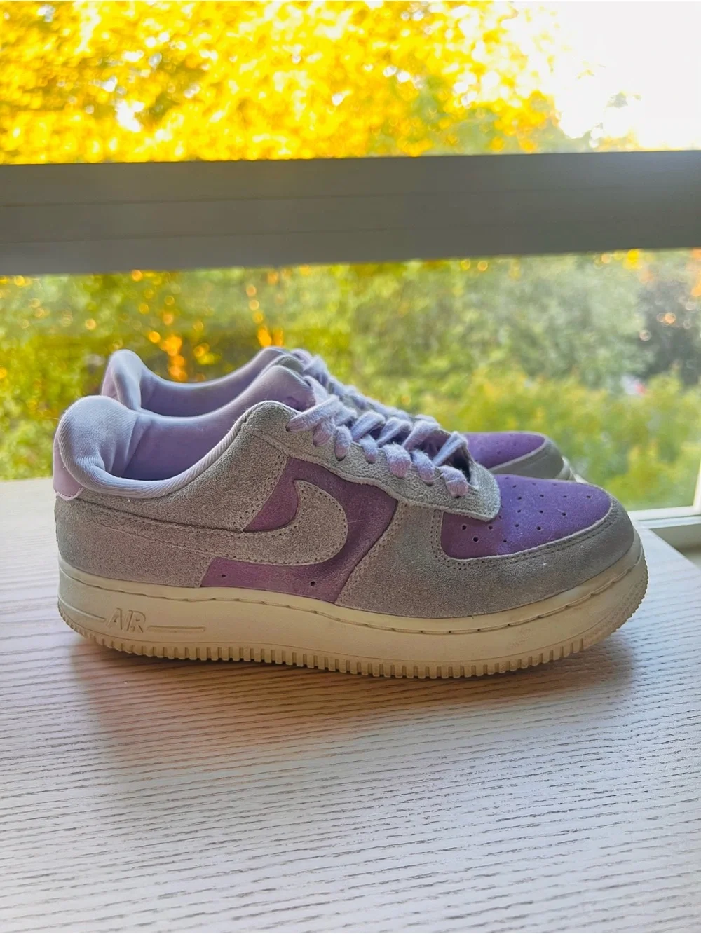 Nike Air Force 1 ‘07 Purple Grey Suede Women’s Size 6.5 with Box